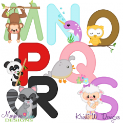 Animal Alphabet M-S SVG Cutting Files Includes Clipart