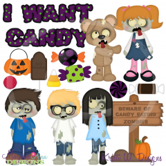 I Want Candy SVG Cutting Files Includes Clipart