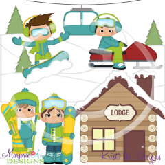 Winter Vacation Boys SVG Cutting Files Includes Clipart