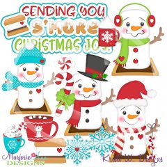 Snowman S'mores SVG Cutting Files Includes Clipart