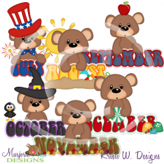 On The Calendar July-December SVG Cutting Files Includes Clipart