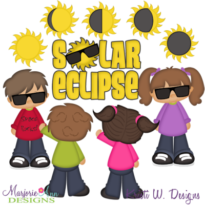 Solar Eclipse SVG Cutting Files Includes Clipart