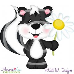 FREE-Spring Skunk SVG Cutting Files/Paper Piecing + Clipart