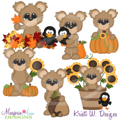 Fuzzy Loves Fall SVG Cutting Files Includes Clipart