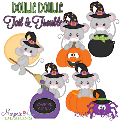Double Double Toil & Trouble Mice SVG Cutting Files+Clipart