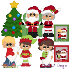 Visiting Santa SVG Cutting Files Includes Clipart