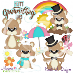 Groundhog Day SVG Cutting Files/Paper Piecing Set+Clipart