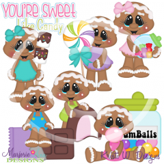 You're Sweet Like Candy SVG Cutting Files Includes Clipart