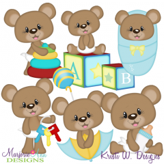 Baby Bear SVG Cutting Files Includes Clipart
