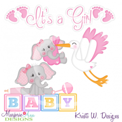 It's A Girl Exclusive SVG Cutting Files Includes Clipart