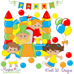 Bounce House Party SVG Cutting Files Includes Clipart