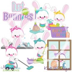 Dust Bunnies SVG Cutting Files Includes Clipart
