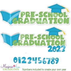 Pre School Graduation Title SVG Cutting Files + Clipart