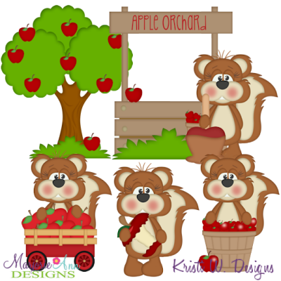 Apple Orchard Fun SVG Cutting Files Includes Clipart
