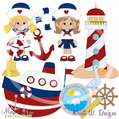 I Love My Sailor-Girls SVG Cutting Files/Paper Piecing+Clipart