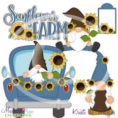 Sunfower Farm Gnomes SVG Cutting Files + Clipart