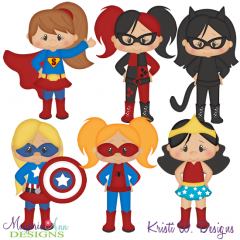 Super Kids-Girls Exclusive SVG Cutting Files + Clipart