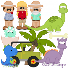 Dinosaur Park SVG Cutting Files Includes Clipart