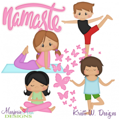 Yoga Kids SVG Cutting Files Includes Clipart