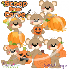 Franklin Carving Pumpkins SVG Cutting Files Includes Clipart