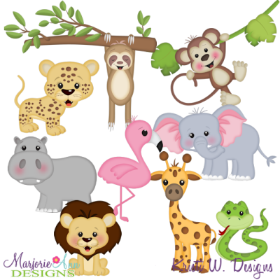 On Safari-Animals SVG Cutting Files Includes Clipart