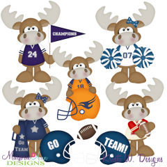 Moose Football SVG Cutting Files Includes Clipart
