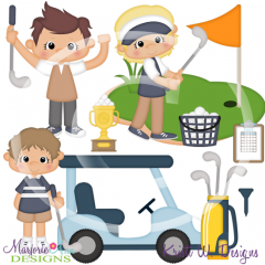 Golf Boys SVG Cutting Files Includes Clipart