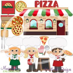 Pizza Time Girls Light Skin SVG Cutting Files +Clipart
