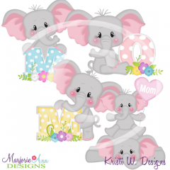 Mother's Day Ellie SVG Cutting Files Includes Clipart