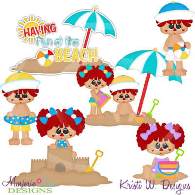 Beach Dolls SVG Cutting Files Includes Clipart