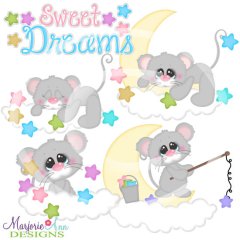 Sweet Dreams Mice Cutting Files + Clipart