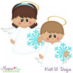 Sweet Winter Angels SVG Cutting Files + Clipart