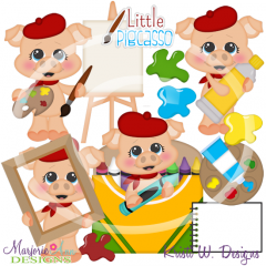Little Pigcasso SVG Cutting Files Includes Clipart