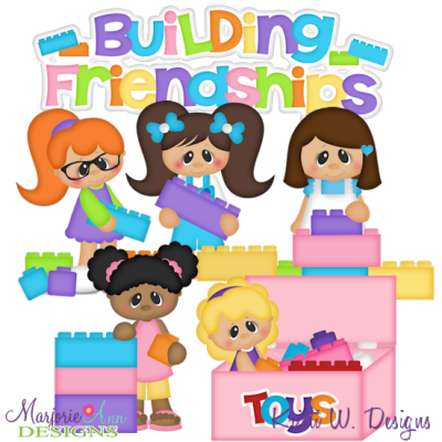 Building Friendships SVG Cutting Files Includes Clipart