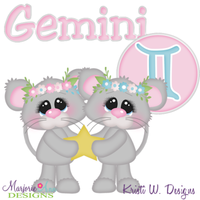 Zodiac Friends~Gemini SVG Cutting Files + Clipart