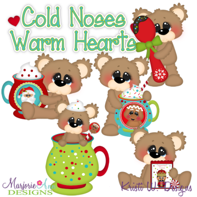 Cold Noses Warm Hearts SVG Cutting Files Includes Clipart