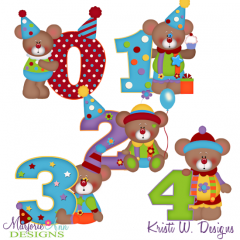 Clowning Around Bears 0-4 SVG Cutting Files Includes Clipart