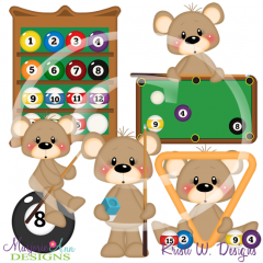 Franklin At The Pool Hall SVG Cutting Files Includes Clipart
