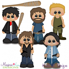 The Walking Cute Set 4 Exclusive SVG Cutting Files + Clipart