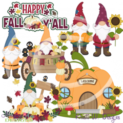 Fall Gnomes SVG Cutting Files/Paper Piecing +Clipart
