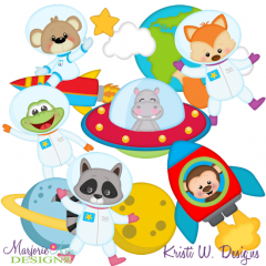 Space Animals SVG Cutting Files Includes Clipart