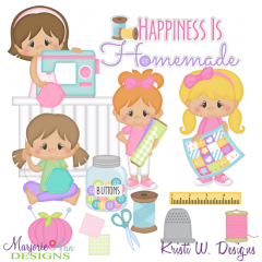 Happiness Is Handmade SVG Cutting Files Includes Clipart