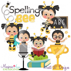 Spelling Bee SVG Cutting Files Includes Clipart