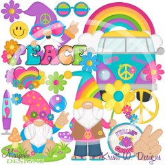 Peace Gnomes SVG Cutting Files/Paper Piecing + Clipart