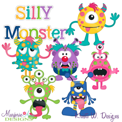 Silly Monster SVG Cutting Files Includes Clipart