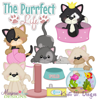 The Purrfect Life SVG Cutting Files Includes Clipart