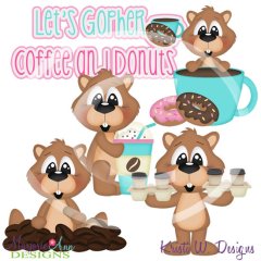 Let's Gopher Coffee & Donuts SVG Cutting Files + Clipart