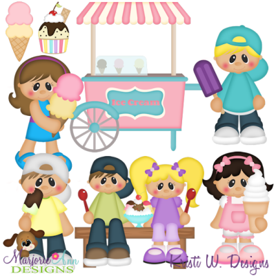 Ice Cream Social SVG Cutting Files + Clipart