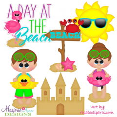 A Day At The Beach EXCLUSIVE SVG Cutting Files Includes Clipart