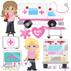 Paramedics-Girls SVG Cutting Files Includes Clipart